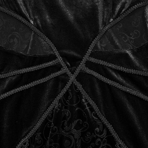 Sexy Gothic-Kleid mit V-Ausschnitt und Prägung
