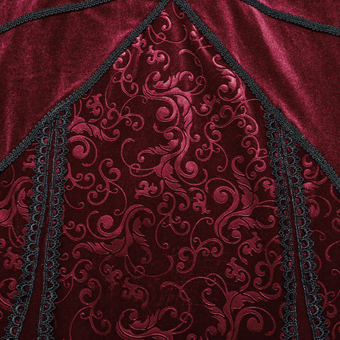 Sexy Gothic-Kleid mit V-Ausschnitt und Prägung