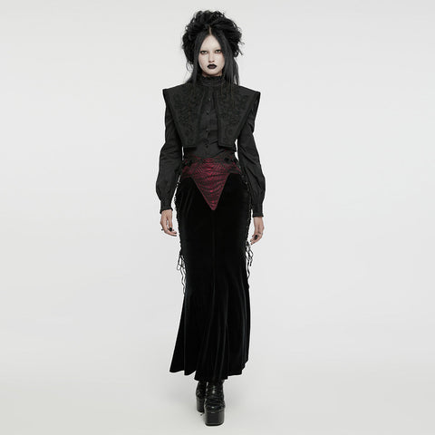 Gothic-Fischschwanzrock aus Samt