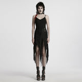 Gothic-Kleid mit unregelmäßigem Schlitz