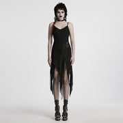 Gothic-Kleid mit unregelmäßigem Schlitz