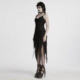 Gothic-Kleid mit unregelmäßigem Schlitz