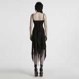 Gothic-Kleid mit unregelmäßigem Schlitz