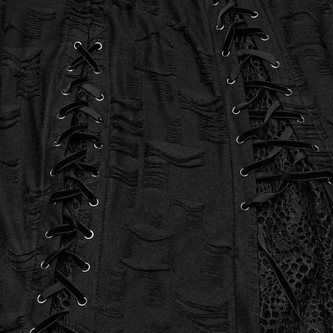 Gothic-Kleid mit unregelmäßigem Schlitz