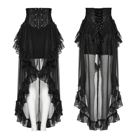 Gothic Romantischer Chiffonrock