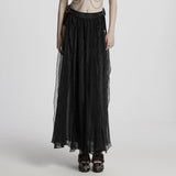 Gothic sexy Göttin Chiffon langer Rock