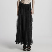 Gothic sexy Göttin Chiffon langer Rock