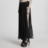 Gothic sexy Göttin Chiffon langer Rock