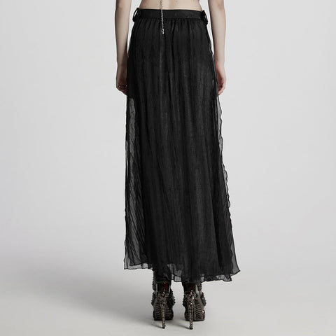 Gothic sexy Göttin Chiffon langer Rock