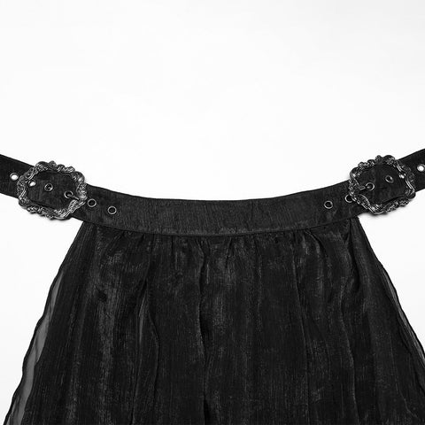 Gothic sexy Göttin Chiffon langer Rock