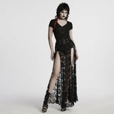 Gothic-Spitzenrock mit Schlitz