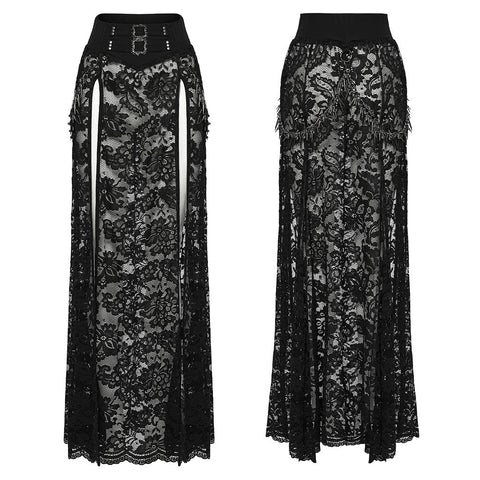 Gothic-Spitzenrock mit Schlitz