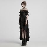 Gothic Elfen-Kleid mit schulterfreiem Schnitt