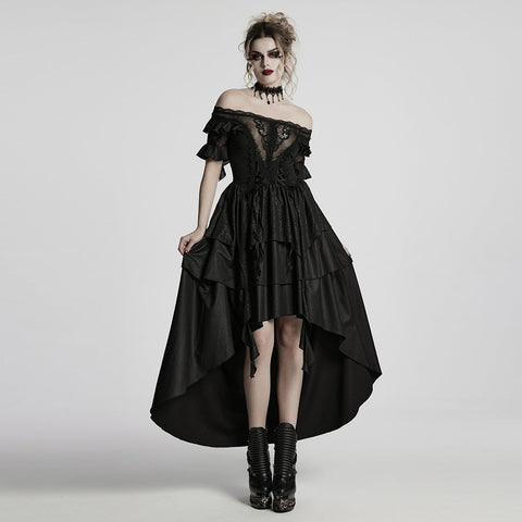 Gothic Elfen-Kleid mit schulterfreiem Schnitt