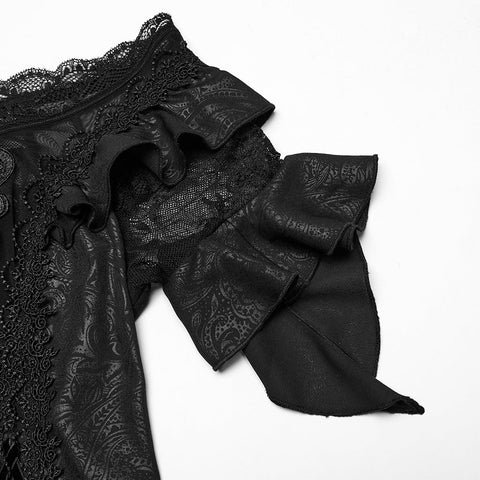 Gothic Elfen-Kleid mit schulterfreiem Schnitt