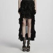Gothic asymmetrischer Spitzenrock