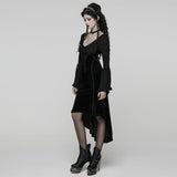 Gothic-Samtkleid mit Rüschenärmeln