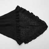 Gothic-Samtkleid mit Rüschenärmeln