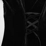 Gothic-Samtkleid mit Rüschenärmeln