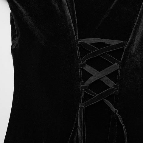 Gothic-Samtkleid mit Rüschenärmeln