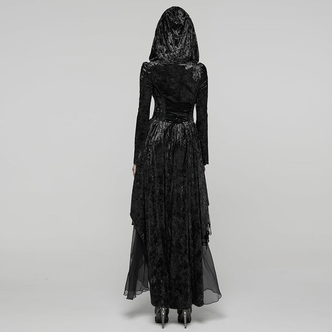 Gothic-Lagenkleid mit Kapuze
