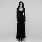 Gothic-Samtkleid mit Kapuze