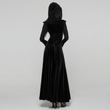 Gothic-Samtkleid mit Kapuze
