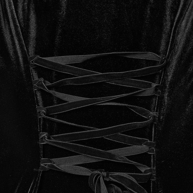 Gothic-Samtkleid mit Kapuze