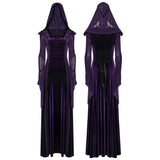 Gothic-Samtkleid mit Kapuze