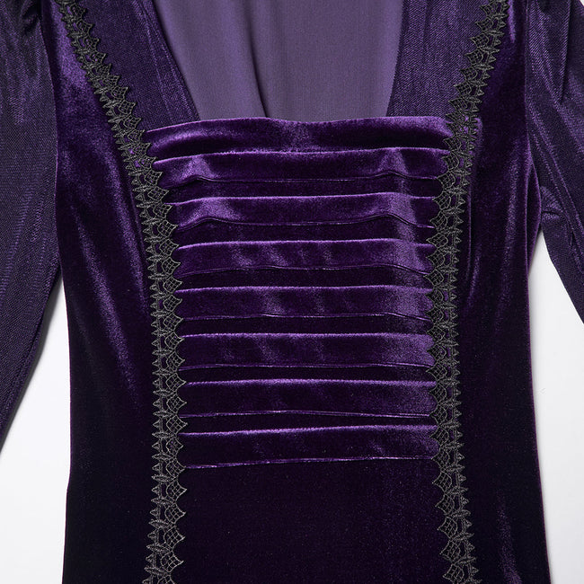 Gothic-Samtkleid mit Kapuze