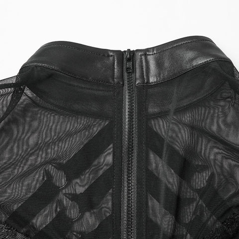 Punkiges, rebellisches, transparentes Netz-Kleid
