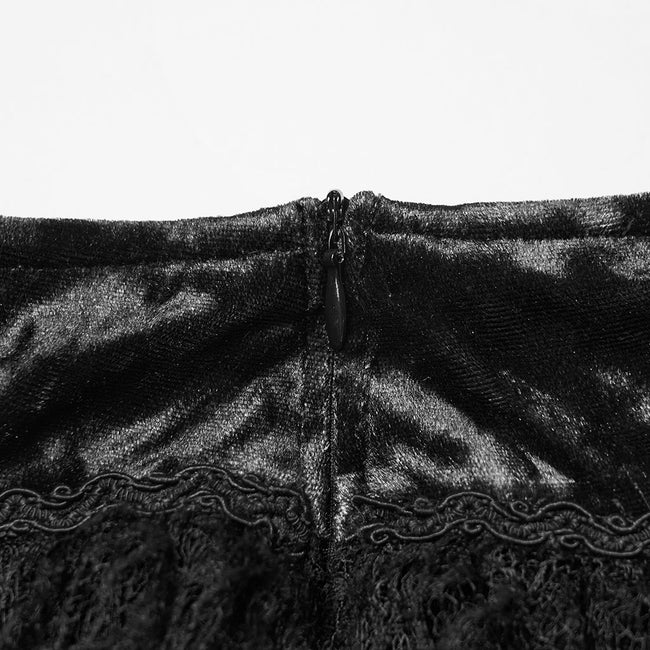 Gothic-Spitzenrock mit asymmetrischem Saum