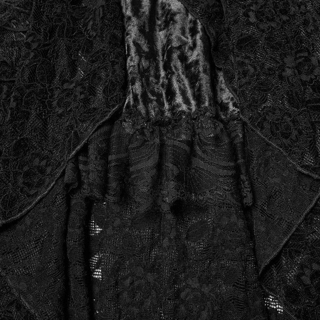 Gothic-Spitzenrock mit asymmetrischem Saum