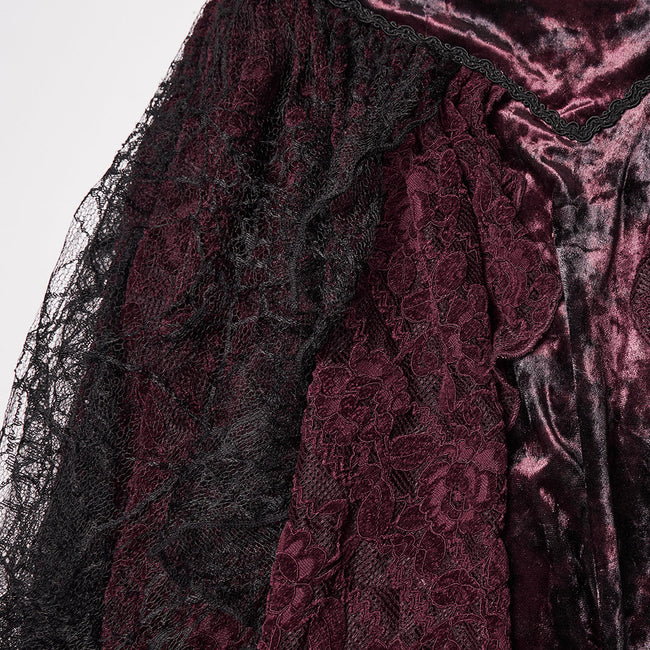 Gothic-Spitzenrock mit asymmetrischem Saum