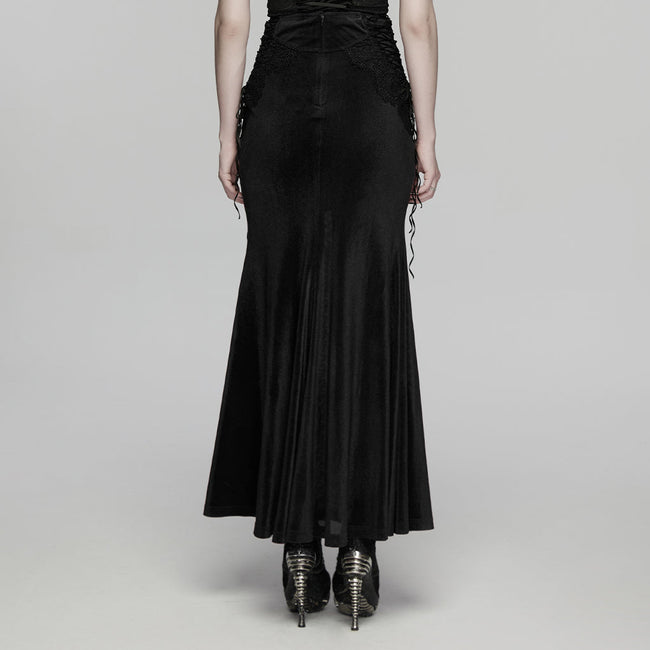 Goth-Spitzen-Samt-Fischschwanzrock