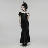 Goth-Spitzen-Samt-Fischschwanzrock
