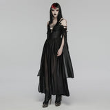 Gothic-Kleid mit schulterfreiem V-Ausschnitt