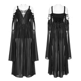 Gothic-Kleid mit schulterfreiem V-Ausschnitt
