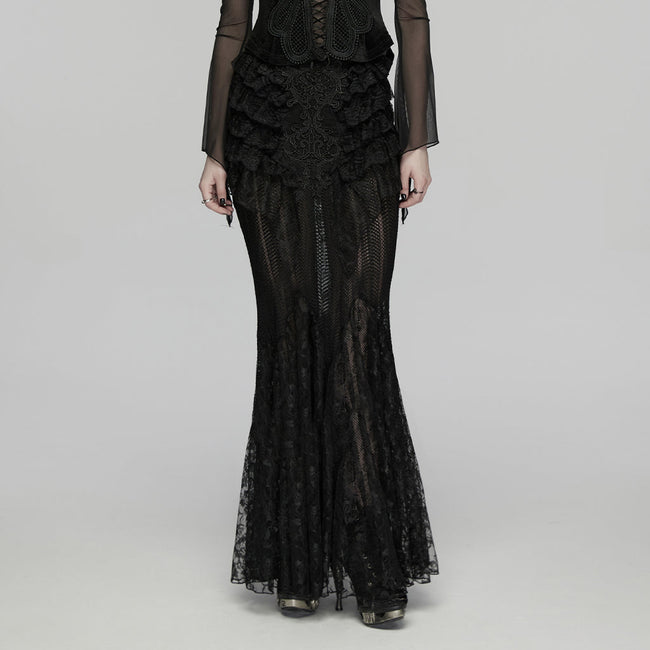 Gothic-romantischer Spitzen-Lagenrock