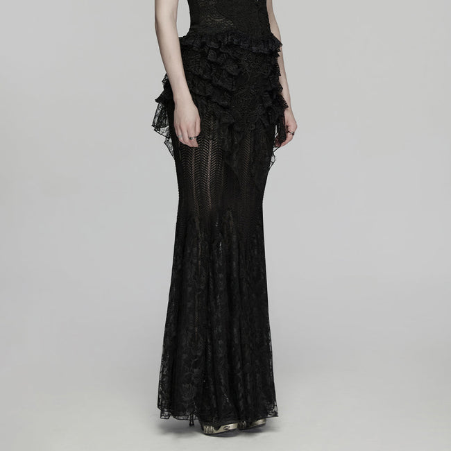 Gothic-romantischer Spitzen-Lagenrock