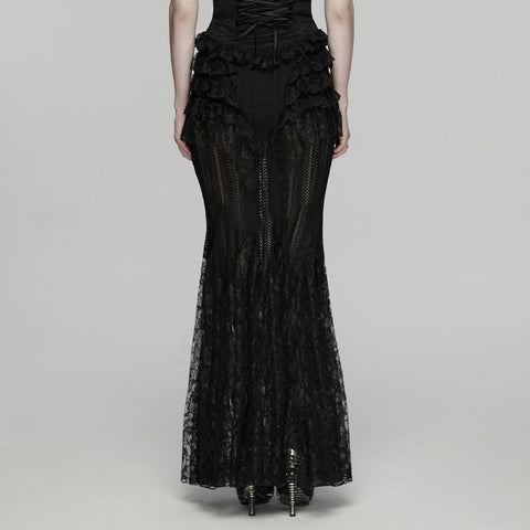 Gothic-romantischer Spitzen-Lagenrock