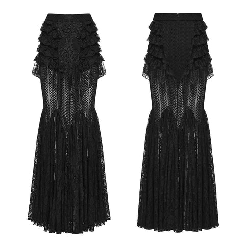 Gothic-romantischer Spitzen-Lagenrock