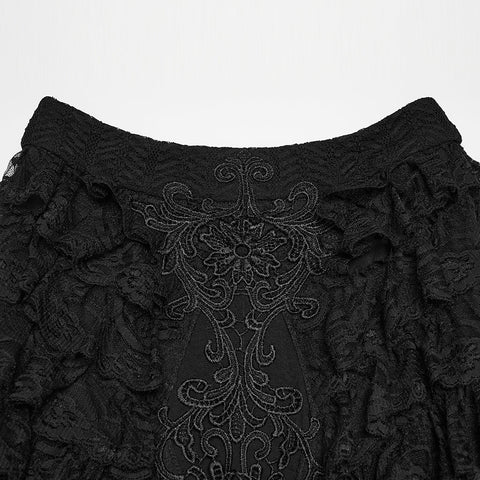 Gothic-romantischer Spitzen-Lagenrock