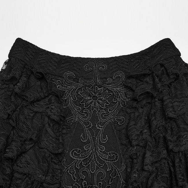 Gothic-romantischer Spitzen-Lagenrock