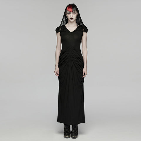 Elegantes 2-in-1-Maxikleid im Gothic-Nonnenstil