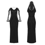 Elegantes 2-in-1-Maxikleid im Gothic-Nonnenstil
