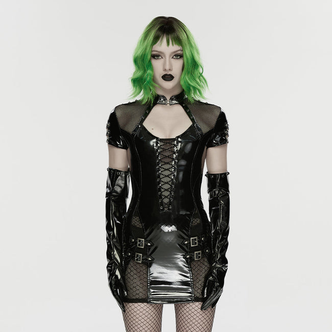 Punk-Lacklederkleid
