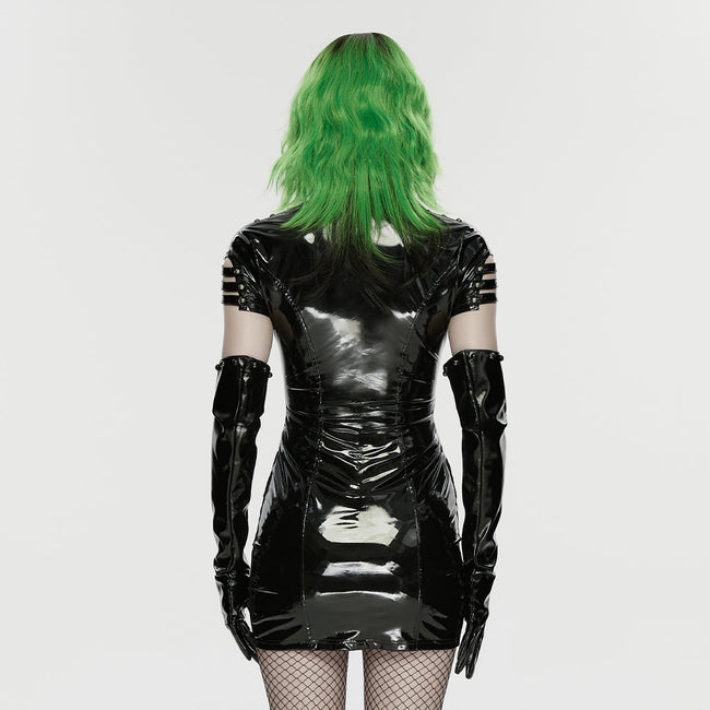 Punk-Lacklederkleid