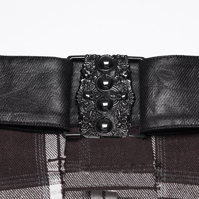 Punkiger Vintage-Jeansrock mit Karomuster für Herren