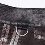 Punkiger Vintage-Jeansrock mit Karomuster für Herren